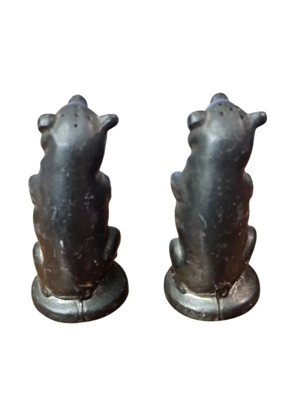 Pewter Set Of Hog Pig Metal Salt & Pepper Shaker No Bottom Plug 2.5 Inch Tall